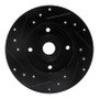 R1 85-02 Volkswagen Golf Rear Right Drilled & Slotted Black Brake Rotor