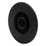 R1 85-02 Volkswagen Cabrio Rear Left Drilled & Slotted Black Brake Rotor