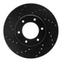 R1 93-98 Toyota T100 Front Left Drilled & Slotted Black Brake Rotor
