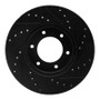 R1 93-98 Toyota T100 Front Left Drilled & Slotted Black Brake Rotor