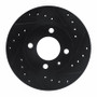 R1 80-08 Audi 4000 Front Right Drilled & Slotted Black Brake Rotor