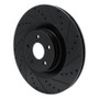 R1 16-18 Ford Focus Front Right Drilled & Slotted Black Brake Rotor