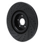 R1 16-18 Ford Focus Front Right Drilled & Slotted Black Brake Rotor