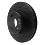 R1 91-99 Mercedes-Benz 300SD Front Left Drilled & Slotted Black Brake Rotor