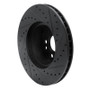 R1 91-99 Mercedes-Benz 300SD Front Left Drilled & Slotted Black Brake Rotor