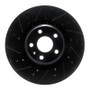 R1 12-15 Audi TTS Quattro Front Left Drilled & Slotted Black Brake Rotor