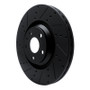 R1 12-15 Audi TTS Quattro Front Left Drilled & Slotted Black Brake Rotor
