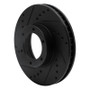 R1 89-93 Toyota Pickup Front Left Drilled & Slotted Black Brake Rotor