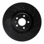 R1 12-18 Audi A8 Front Right Drilled & Slotted Black Brake Rotor