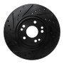 R1 90-95 Mercedes-Benz 300CE Front Right Drilled & Slotted Black Brake Rotor