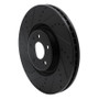 R1 12-18 Audi A7 Quattro Front Left Drilled & Slotted Black Brake Rotor