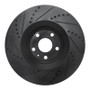 R1 08-11 Audi TTS Quattro Front Right Drilled & Slotted Black Brake Rotor