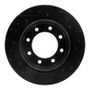 R1 01-10 Chevrolet Express 3500 Rear Left Drilled & Slotted Black Brake Rotor