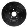 R1 16-22 Acura ILX Front Right Drilled & Slotted Black Brake Rotor