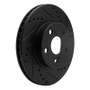 R1 04-09 Toyota Prius Front Right Drilled & Slotted Black Brake Rotor