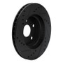 R1 04-09 Toyota Prius Front Right Drilled & Slotted Black Brake Rotor