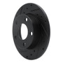 R1 85-00 Audi 5000CS Turbo Quattro Rear Left Drilled & Slotted Black Brake Rotor