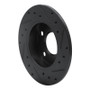 R1 85-00 Audi 5000CS Turbo Quattro Rear Left Drilled & Slotted Black Brake Rotor