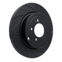 R1 08-15 Mitsubishi Lancer Rear Right Drilled & Slotted Black Brake Rotor