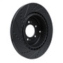 R1 08-15 Mitsubishi Lancer Rear Right Drilled & Slotted Black Brake Rotor