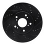 R1 13-22 Honda Accord Coupe Front Right Drilled & Slotted Black Brake Rotor