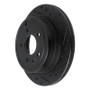R1 07-15 Chevrolet Captiva Rear Right Drilled & Slotted Black Brake Rotor