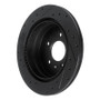 R1 07-15 Chevrolet Captiva Rear Right Drilled & Slotted Black Brake Rotor