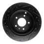 R1 07-15 Chevrolet Captiva Rear Right Drilled & Slotted Black Brake Rotor