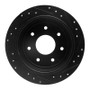 R1 97-04 Ford F-150 4WD Rear Left Drilled & Slotted Black Brake Rotor