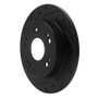 R1 97-15 Acura ILX Rear Left Drilled & Slotted Black Brake Rotor