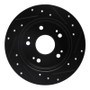 R1 97-15 Acura ILX Rear Left Drilled & Slotted Black Brake Rotor