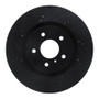 R1 03-08 Infiniti G35 Front Left Drilled & Slotted Black Brake Rotor