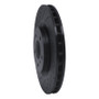 R1 03-08 Infiniti G35 Front Left Drilled & Slotted Black Brake Rotor