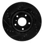 R1 03-05 Infiniti G35 Front Right Drilled & Slotted Black Brake Rotor