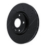 R1 14-19 Chevrolet Corvette Front Right Drilled & Slotted Black Brake Rotor