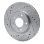 R1 00-09 Honda S2000 Front Left Drilled & Slotted Silver Brake Rotor