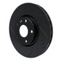 R1 14-19 Chevrolet Corvette Front Left Drilled & Slotted Black Brake Rotor