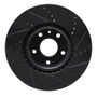 R1 14-19 Chevrolet Corvette Front Left Drilled & Slotted Black Brake Rotor