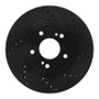 R1 97-01 Infiniti Q45 Front Right Drilled & Slotted Black Brake Rotor