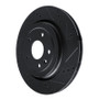 R1 14-19 Chevrolet Corvette Rear Right Drilled & Slotted Black Brake Rotor