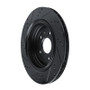 R1 14-19 Chevrolet Corvette Rear Right Drilled & Slotted Black Brake Rotor