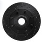 R1 95-04 Ford E-250 Econoline Front Left Drilled & Slotted Black Brake Rotor