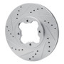 R1 91-97 Acura CL Front Left Drilled & Slotted Silver Brake Rotor