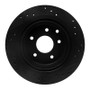 R1 93-01 Infiniti Q45 Rear Left Drilled & Slotted Black Brake Rotor
