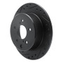 R1 90-96 Infiniti Q45 Rear Left Drilled & Slotted Black Brake Rotor