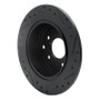 R1 90-96 Infiniti Q45 Rear Left Drilled & Slotted Black Brake Rotor