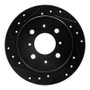 R1 88-01 Acura Integra Rear Left Drilled & Slotted Black Brake Rotor