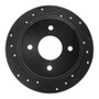 R1 90-92 Infiniti M30 Rear Left Drilled & Slotted Black Brake Rotor