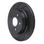 R1 08-10 Chevrolet Cobalt Rear Left Drilled & Slotted Black Brake Rotor