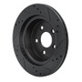 R1 08-10 Chevrolet Cobalt Rear Left Drilled & Slotted Black Brake Rotor